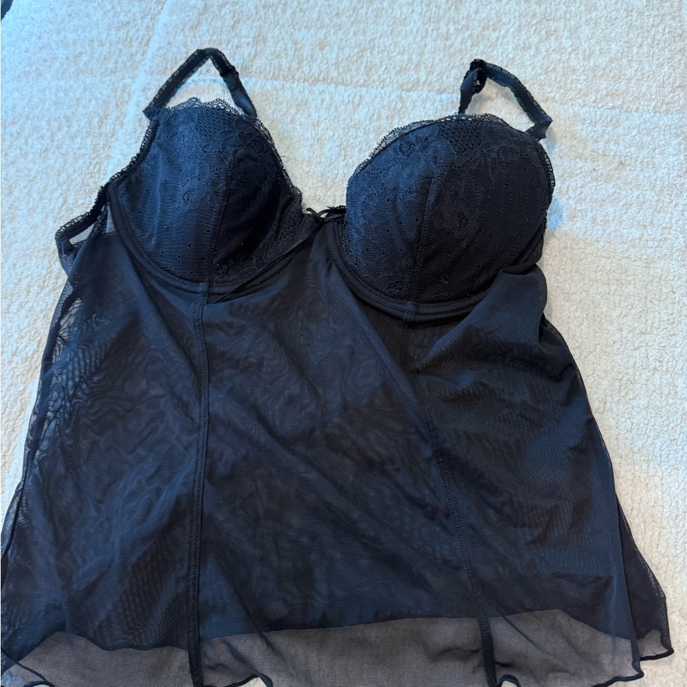 Elegant Black Lace Babydoll